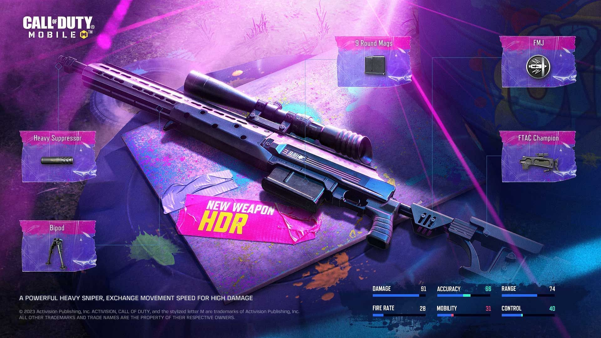The HDR is the next sniper rifle coming in COD Mobile Season 3 (Image via Activision)