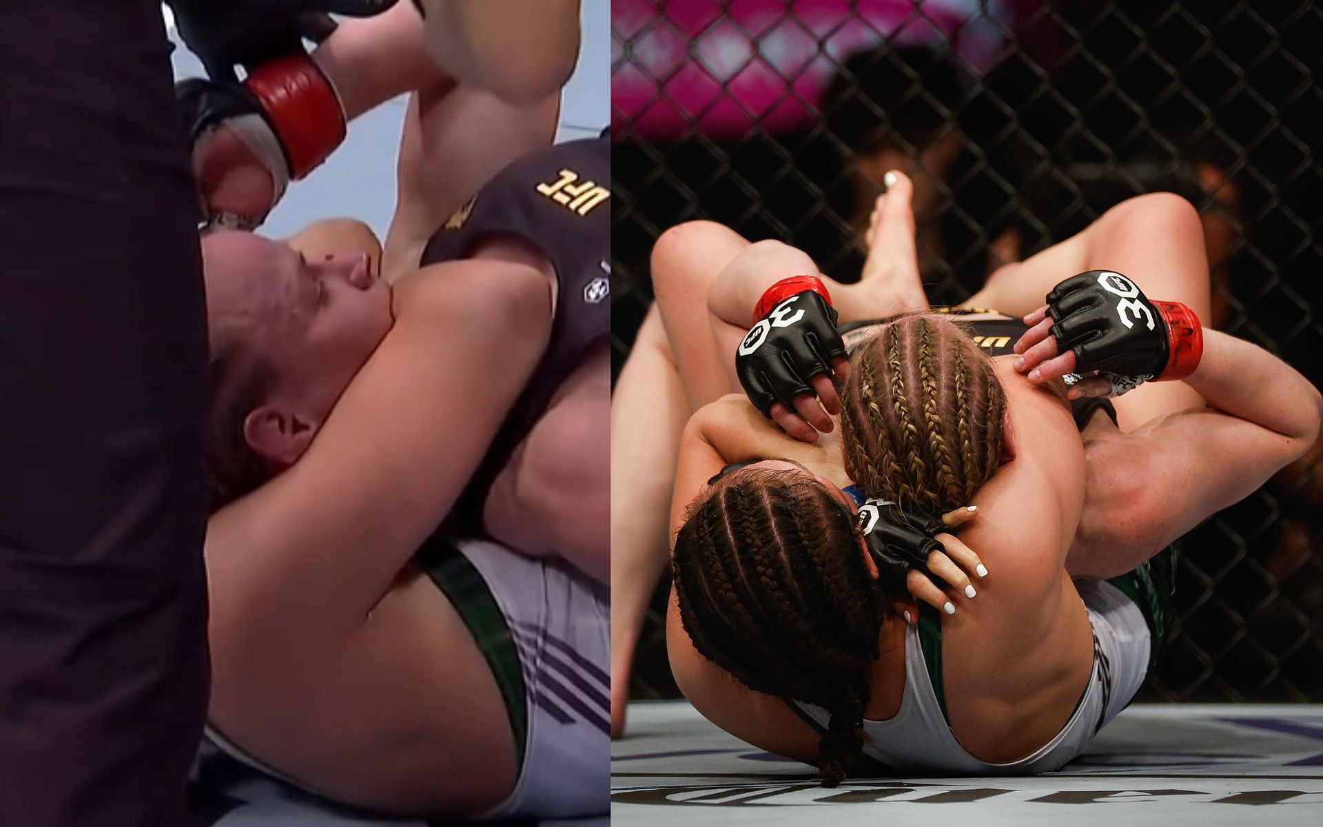 Valentina Shevchenko vs Alexa Grasso. [Images courtesy: left image from Twitter @Grabaka_Hitman and right image from Getty Images]