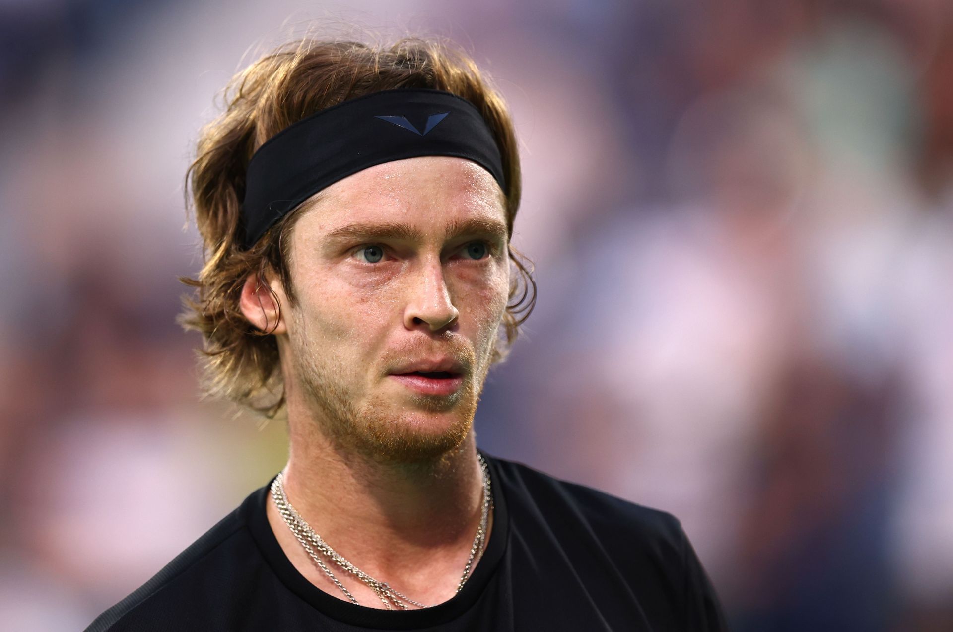 Andrey Rublev at the 2023 Dubai Tennis Championships.