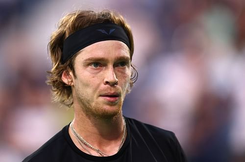 Andrey Rublev at the 2023 Dubai Tennis Championships.