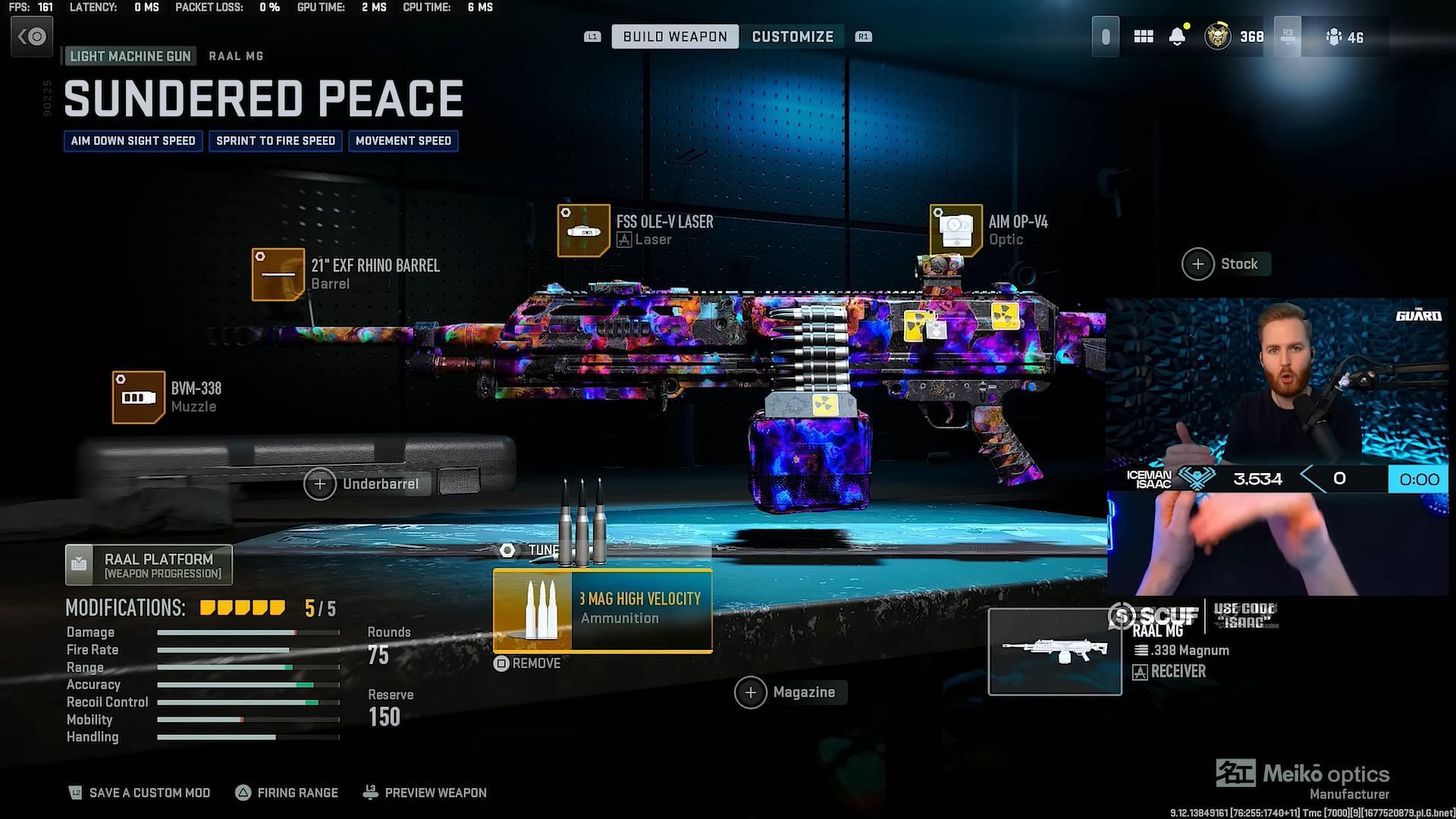 IceManIssac&#039;s best loadout for RAAL MG in Warzone 2 Season 2 (Image via Activision and YouTube/IceManIssac)