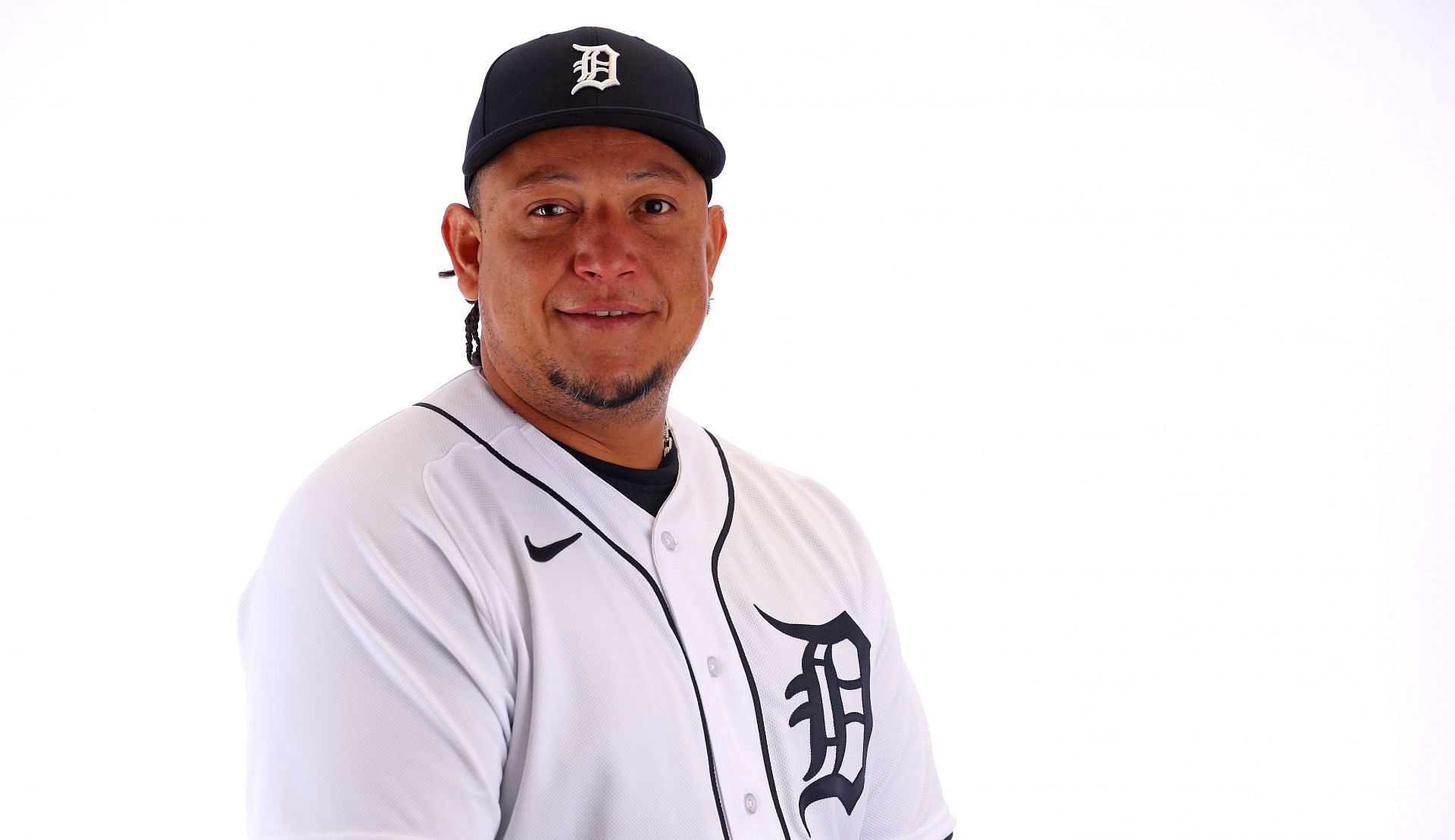 Miguel Cabrera of the Detroit Tigers poses for a portrait during media day