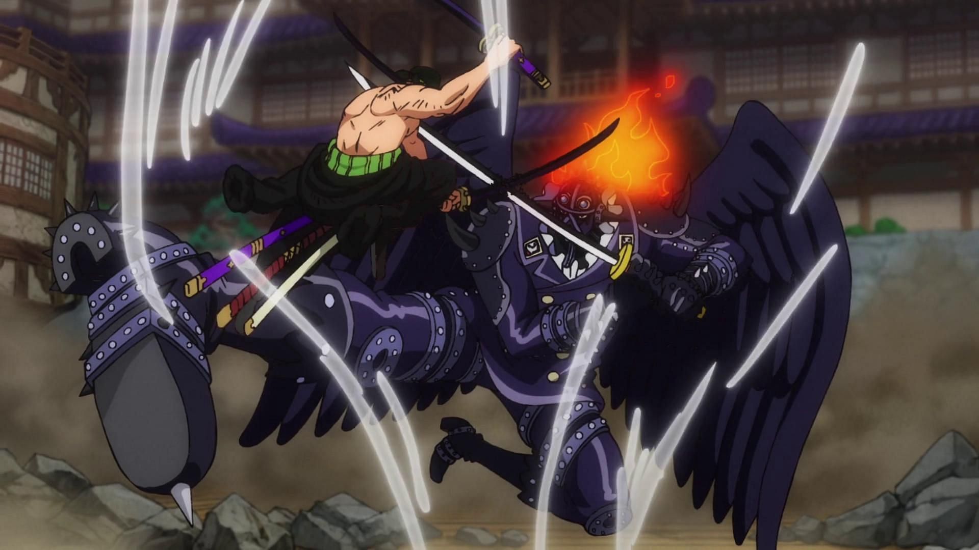 King vs Zoro as seen in the One Piece anime (Image via Toei Animation, One Piece)