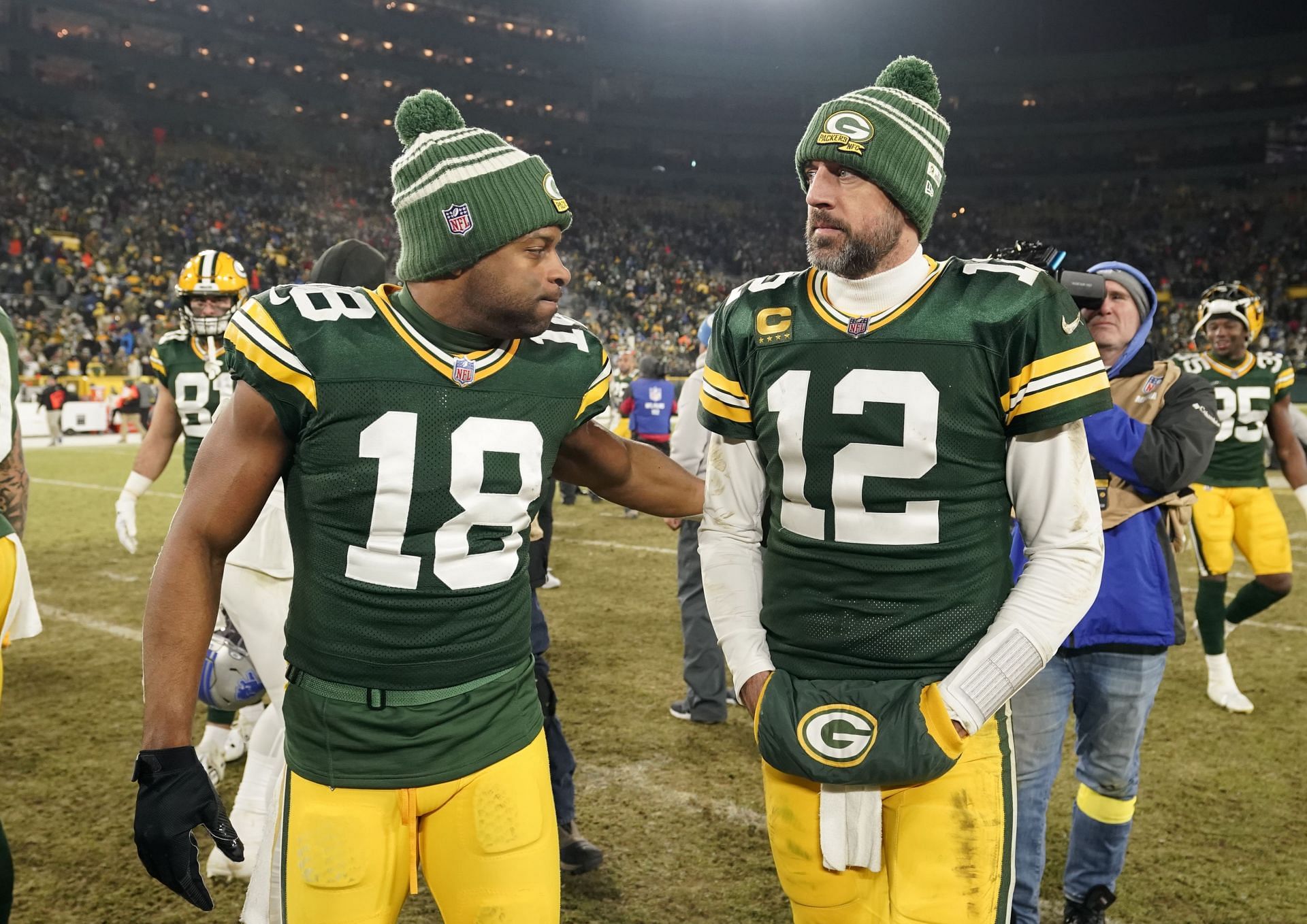 Aaron Rodgers and Randall Cobb at Detroit Lions v Green Bay Packers