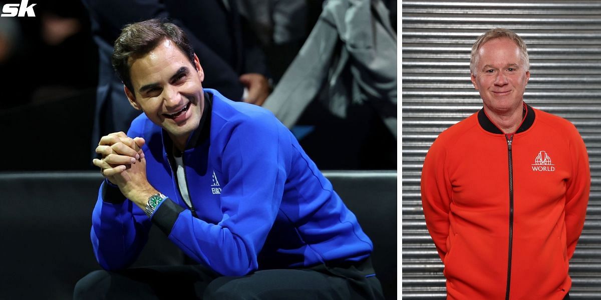 Patrick McEnroe sports Roger Federer sneakers