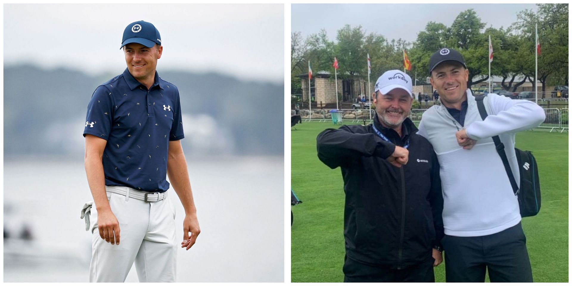 Leeds United posted a photo of Jordan Spieth doing their iconic salute alongside Matt Fitzpatrick