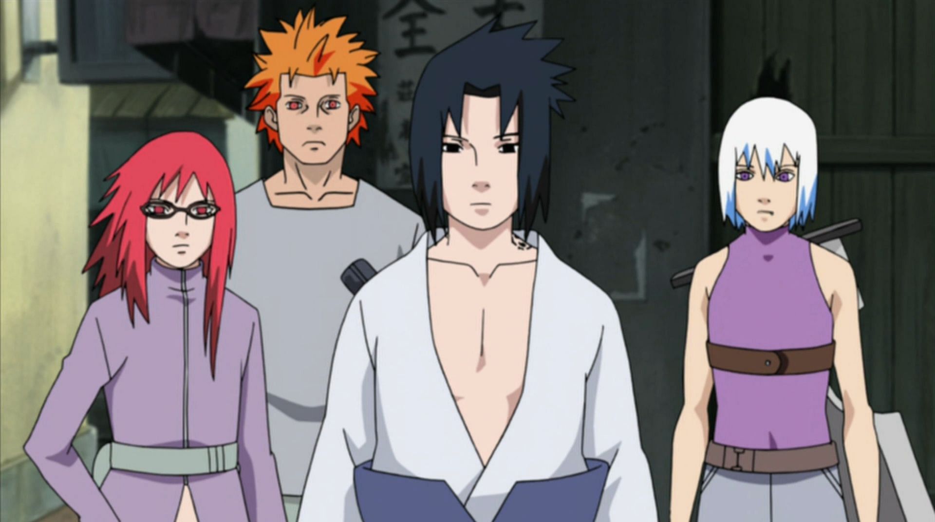 Taka, featuring Sasuke and his teammates in the Naruto series (Image via Studio Pierrot)