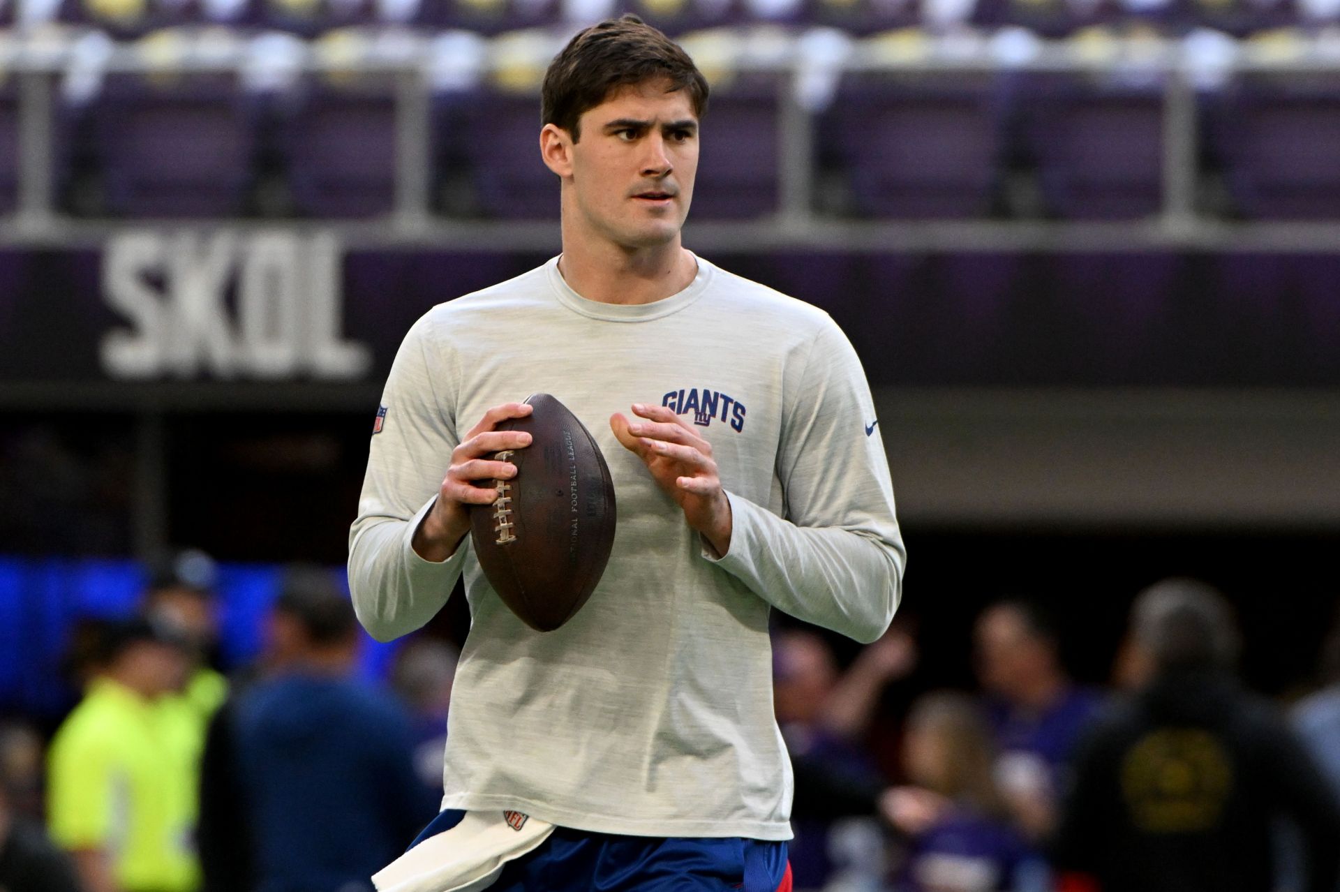 Daniel Jones aduring the NFC Wild Card Playoffs 