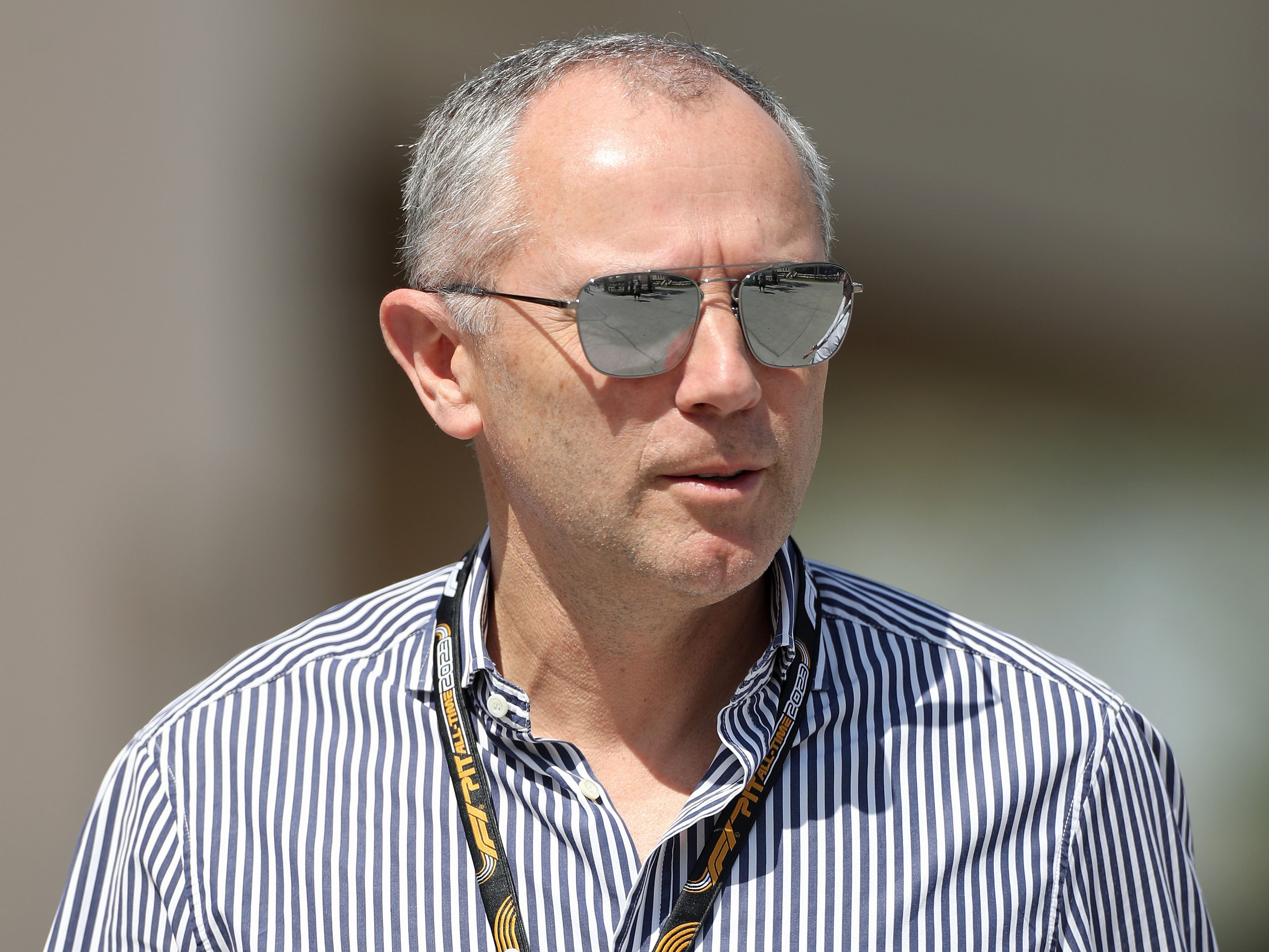 Stefano Domenicali, CEO of the Formula One Group, walks in the paddock prior to practice ahead of the 2023 F1 Bahrain Grand Prix (Photo by Peter Fox/Getty Images)
