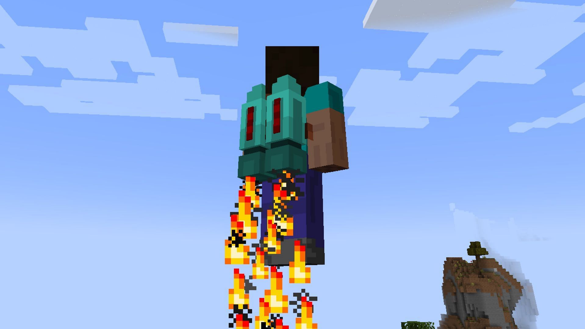 Iron Jetpack is a simple but fun-filled mod that adds jetpacks to Minecraft (Image via Blacke&#039;s Mods)