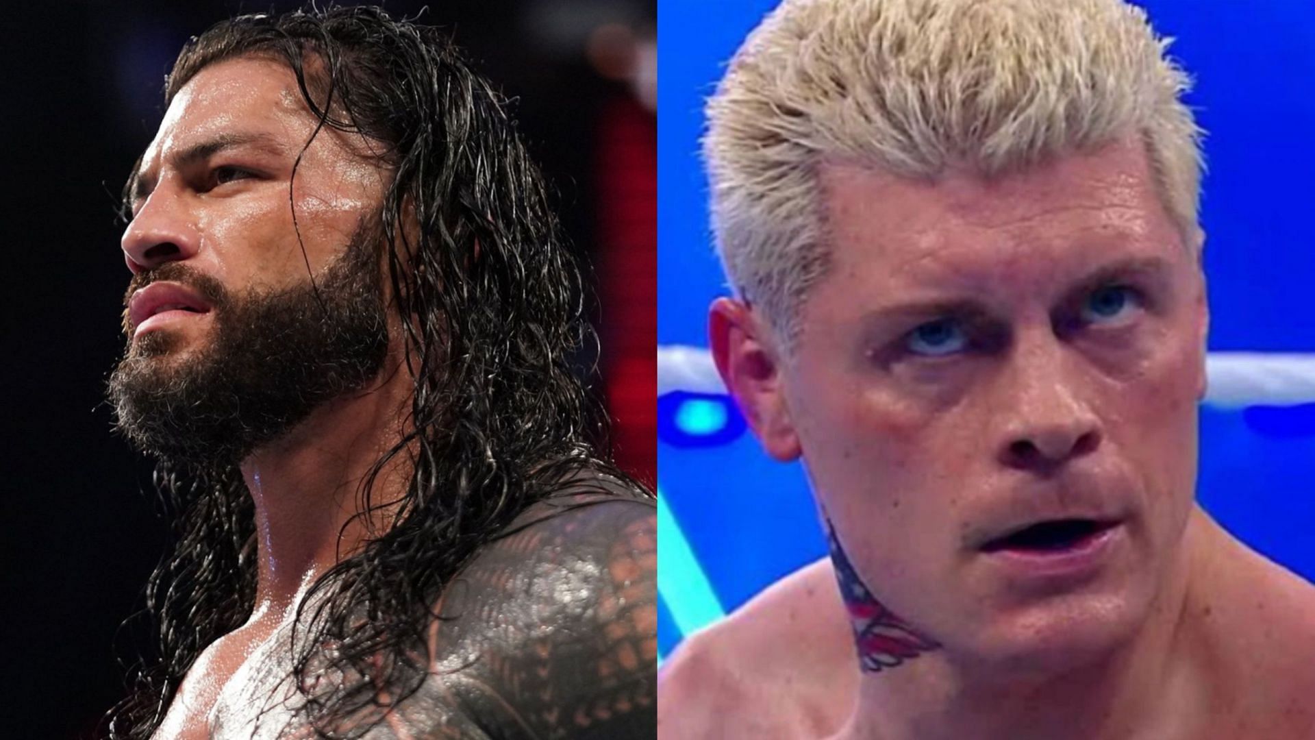 Roman Reigns (left); Cody Rhodes (right)