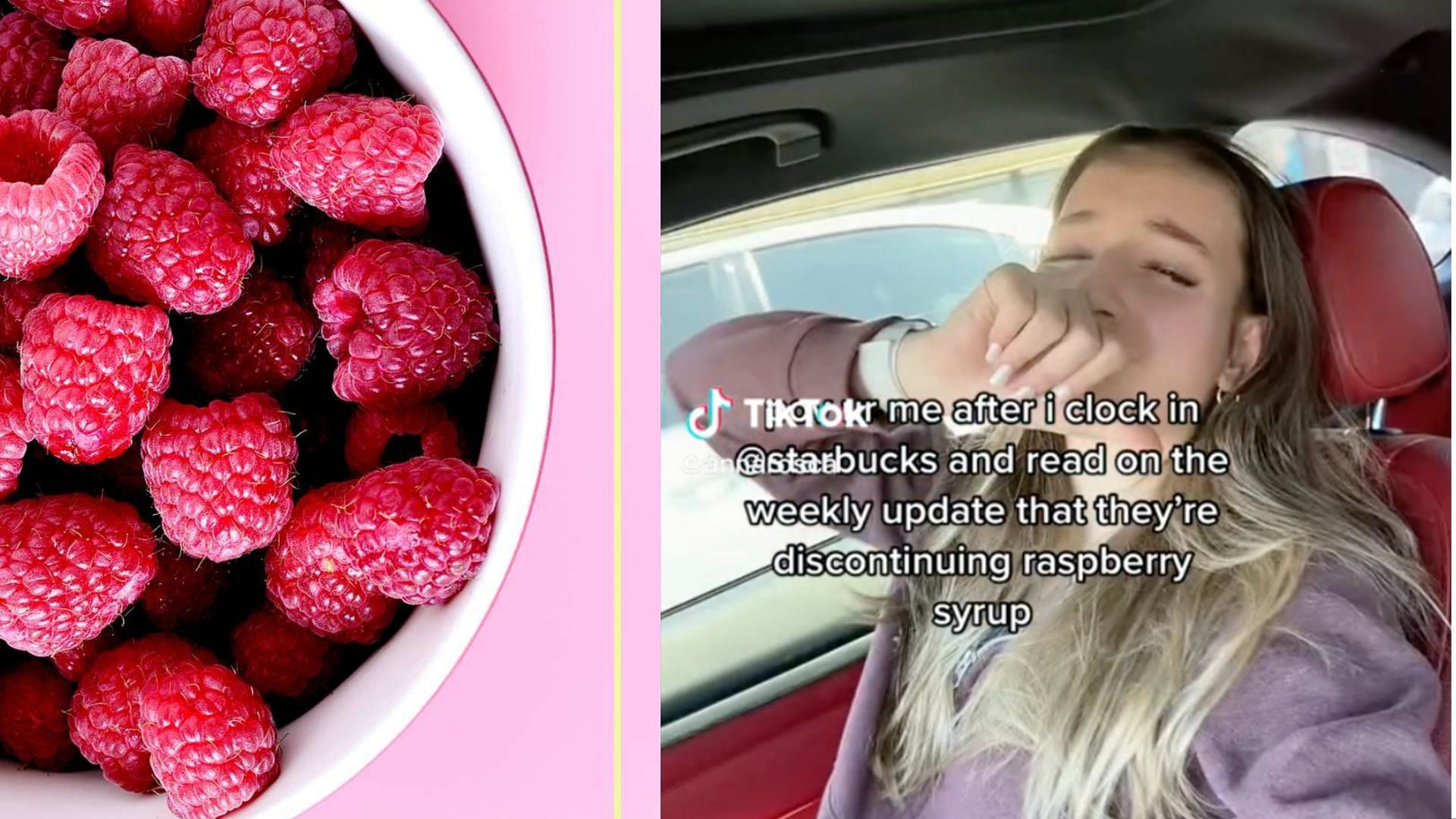 Rumors about the discontinuation of Raspberry syrup originated from a TikTok video shared by a Starbucks employee (Image via Tiktok/@annaoscar)