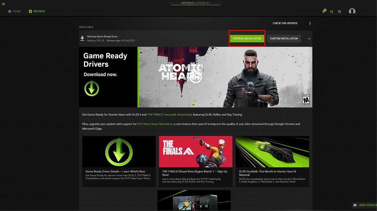 Install the update (Image via Nvidia) 