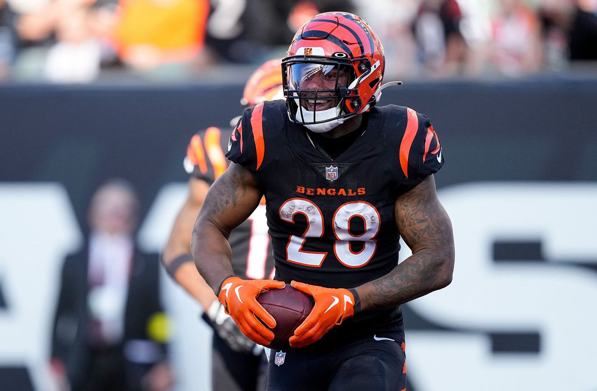 Joe Mixon at the Carolina Panthers v Cincinnati Bengals game