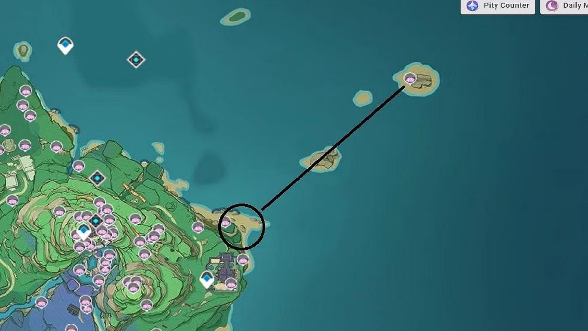 Location of the final Sakura Bloom (Image via HoYoverse)