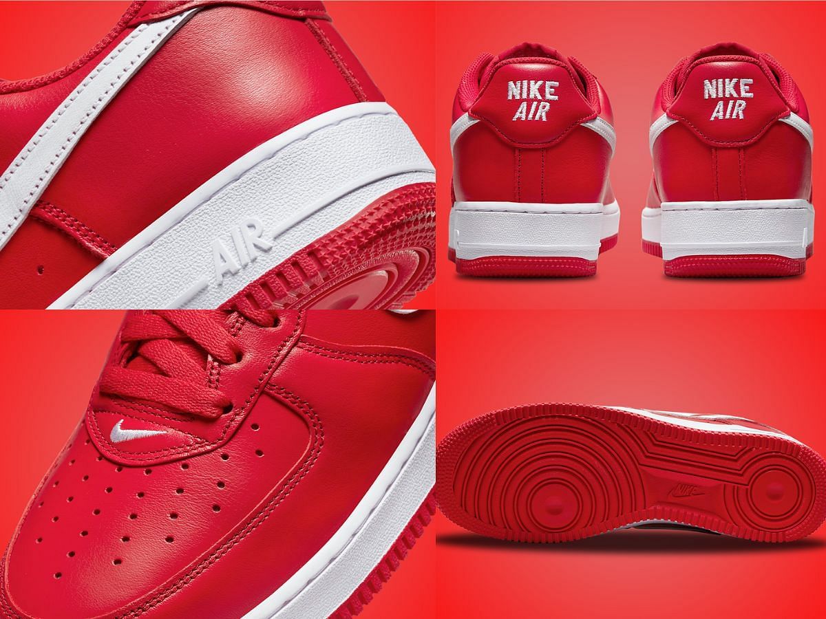 Nike Air Force 1 Low &quot;University Red&quot; sneakers will exclusively retail in men&#039;s sizes (Image via Sportskeeda)