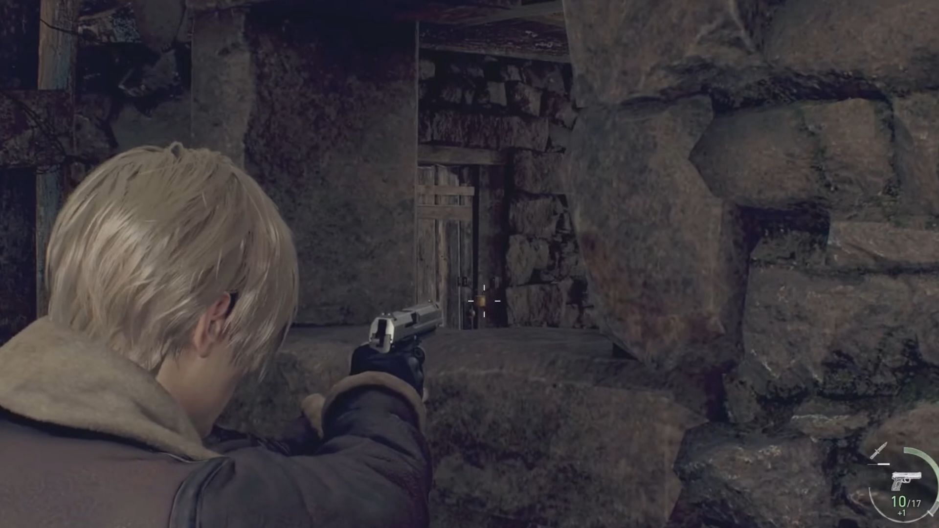 Shoot the lock from the window beside the shrine (Image via Capcom)