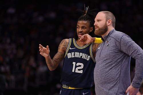 Ja Morant and Taylor Jenkins of the Memphis Grizzlies