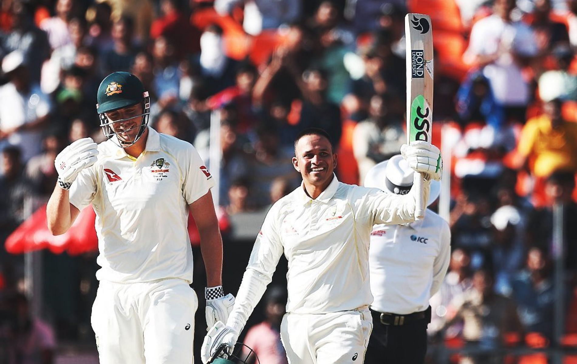 Cameron Green (L) and Usman Khawaja. (Pics: Twitter)