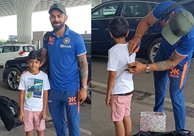 [WATCH] Virat Kohli spotted at Mumbai Airport before leaving for Vizag for the 2nd ODI vs Australia