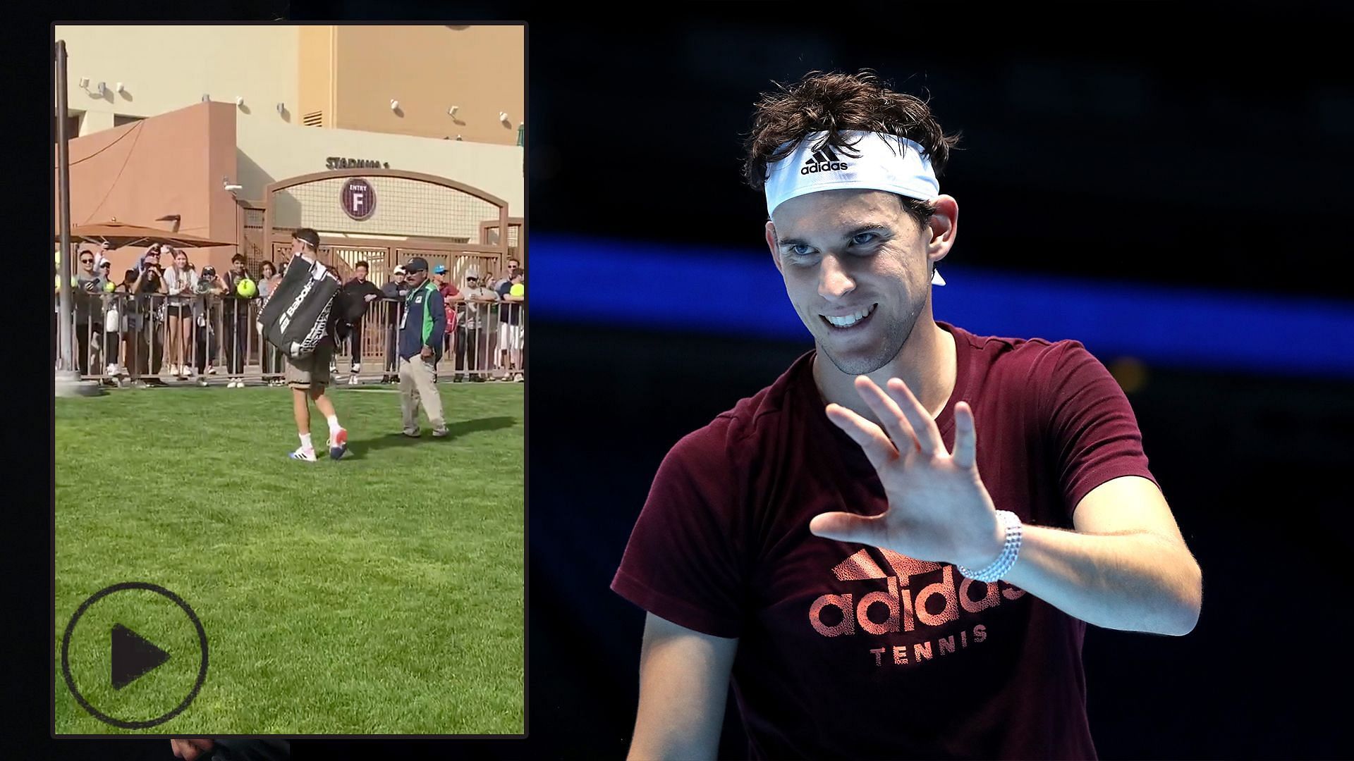 Dominic Thiem greets fans at Indian Wells 2023