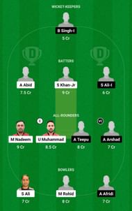 Dream11 Team for The Vision Shipping vs Gems Education CC - ICCA Arabian T20 League.