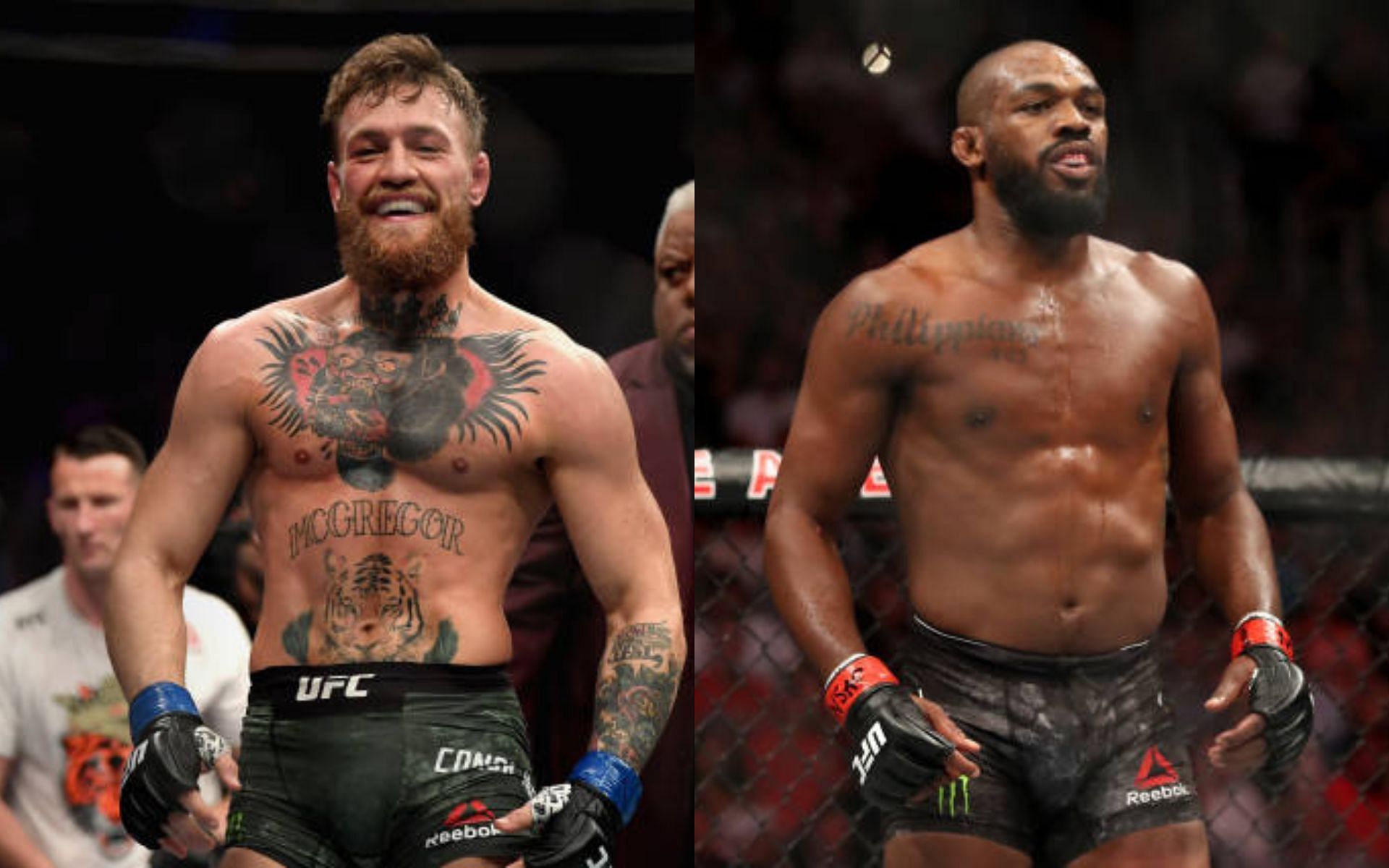 Conor McGregor (left); Jon Jones (right)