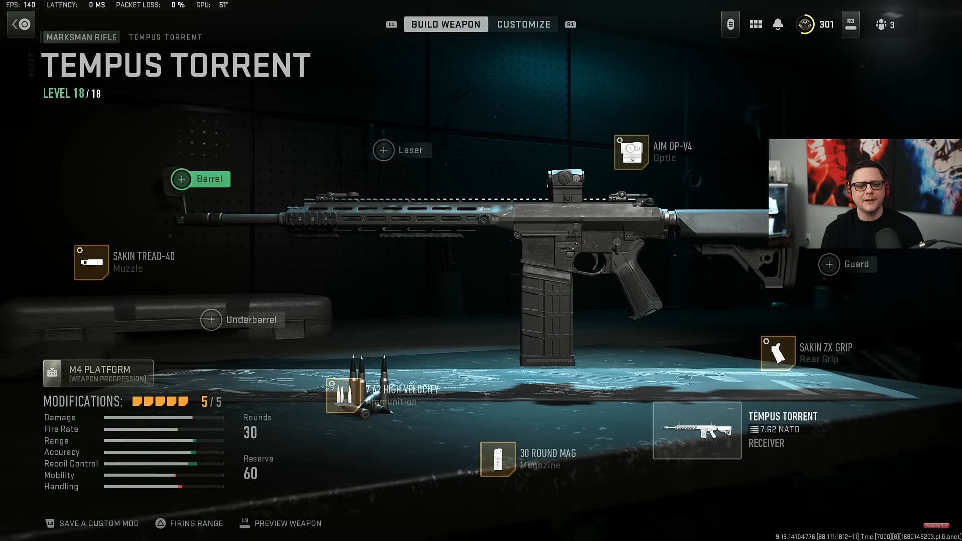 Tempus Torrent loadout in Warzone 2 (Image via YouTube/JGOD)