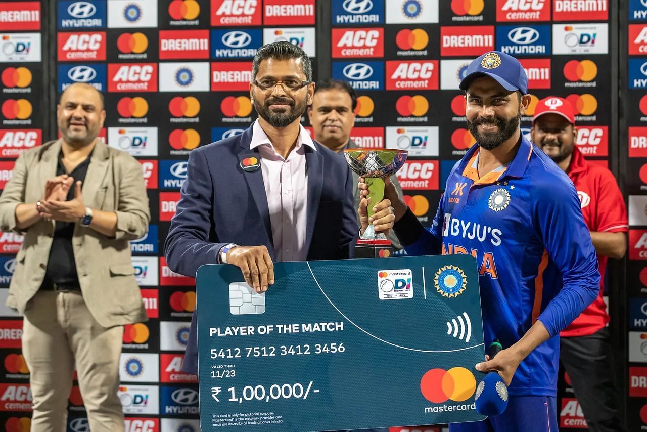 Ravindra Jadeja was awarded the Player of the Match. (P/C: BCCI)