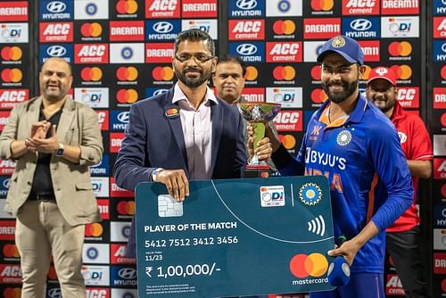 Ravindra Jadeja was awarded the Player of the Match. (P/C: BCCI)