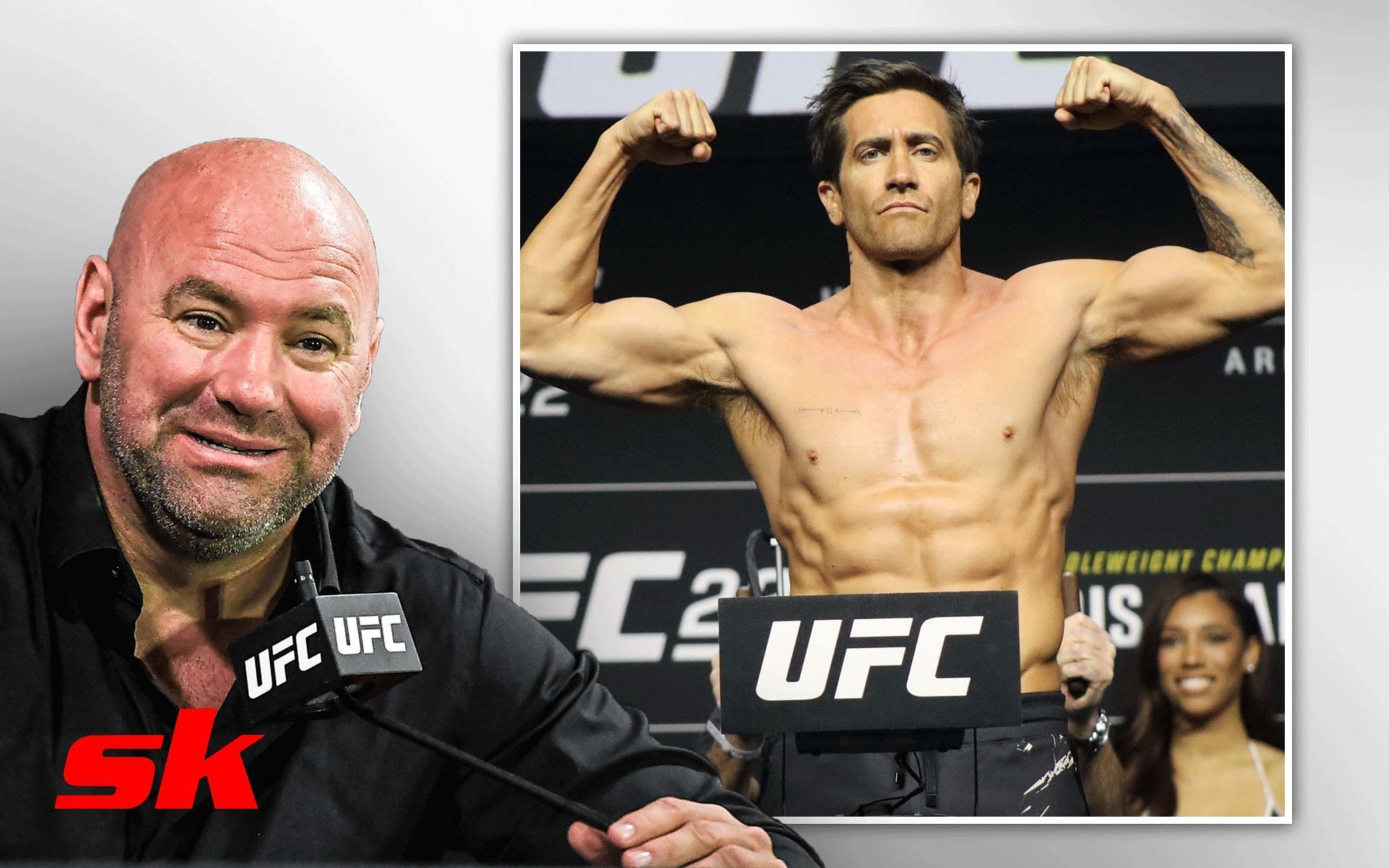 Dana White (left) and Jake Gyllenhaal (right). [Images courtesy: left image from Getty Images and right image from Twitter @SandhuMMA]
