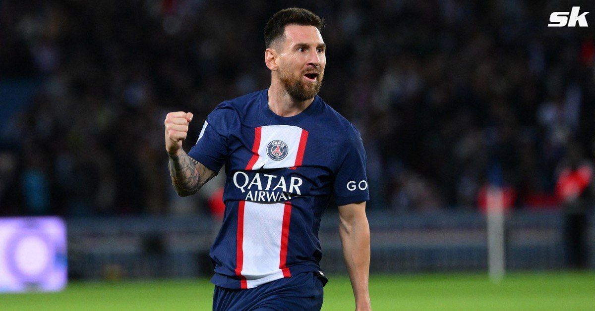 Lionel Messi celebrating for PSG