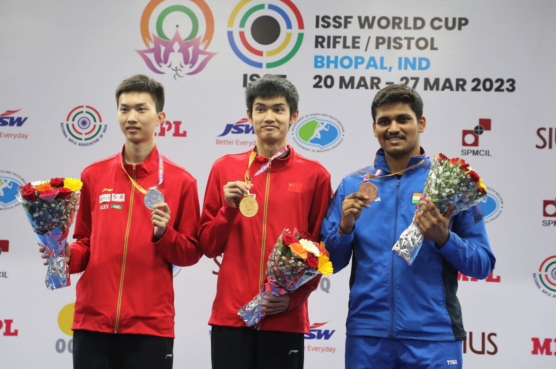 India&rsquo;s Rudrankksh Patil wins bronze in the men&rsquo;s 10m air rifle event at the ISSF World Cup in Bhopal on Friday. Photo credit ISSF
