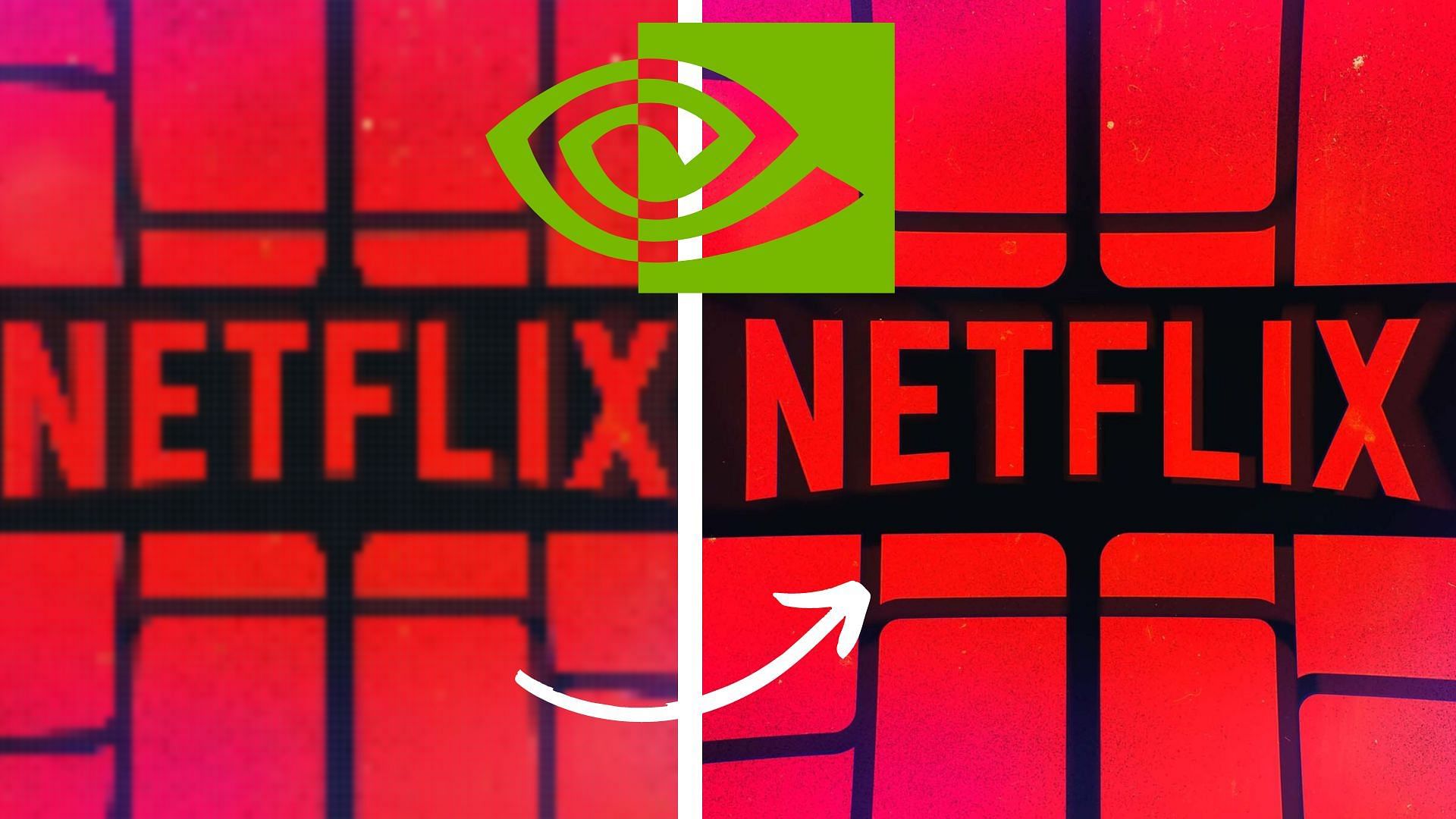 Blurred and in focus Netflix logo