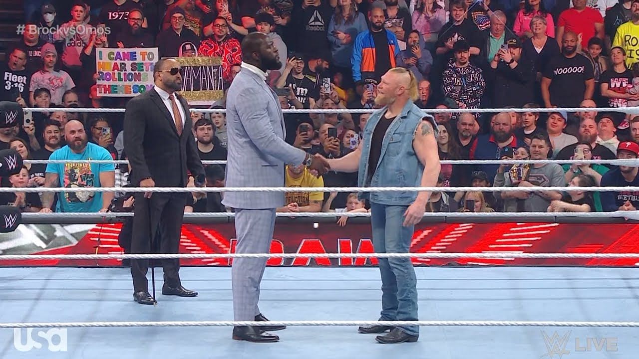 Brock Lesnar and Omos are set to collide at WrestleMania 39.