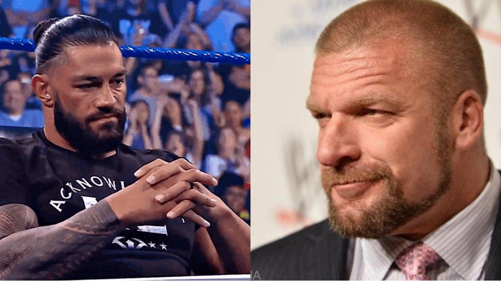 Roman Reigns (left); Triple H (right)