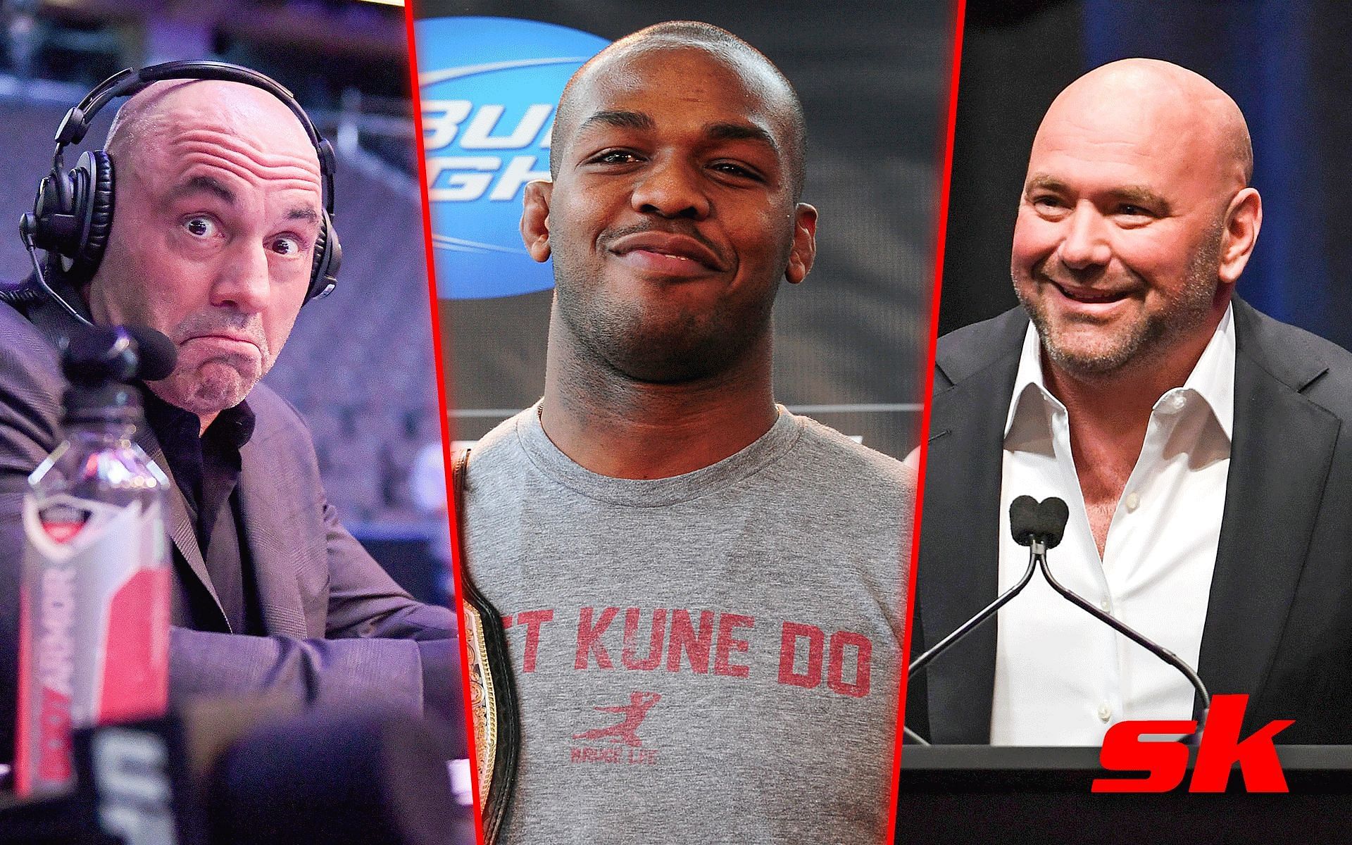 Left to Right: Joe Rogan, Jon Jones, and Dana White 