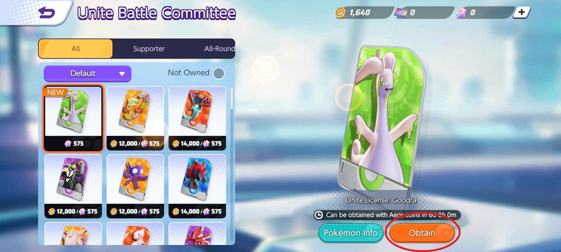 Unite Battle Committe contains all the Licenses in the game. (Image via The Pokemon Company)