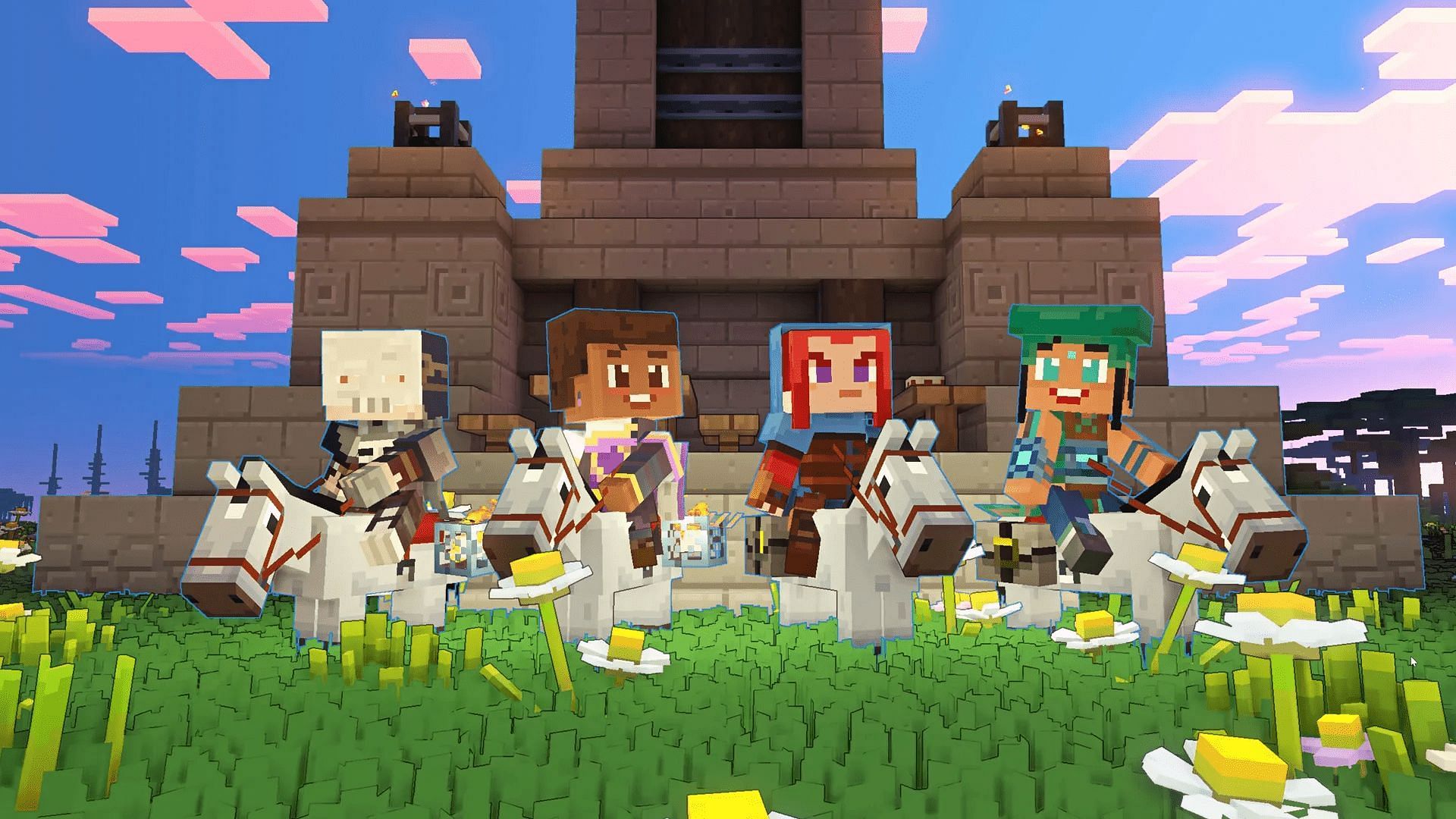 Players can band together or take each other on competitively in Minecraft Legends (Image via Mojang)