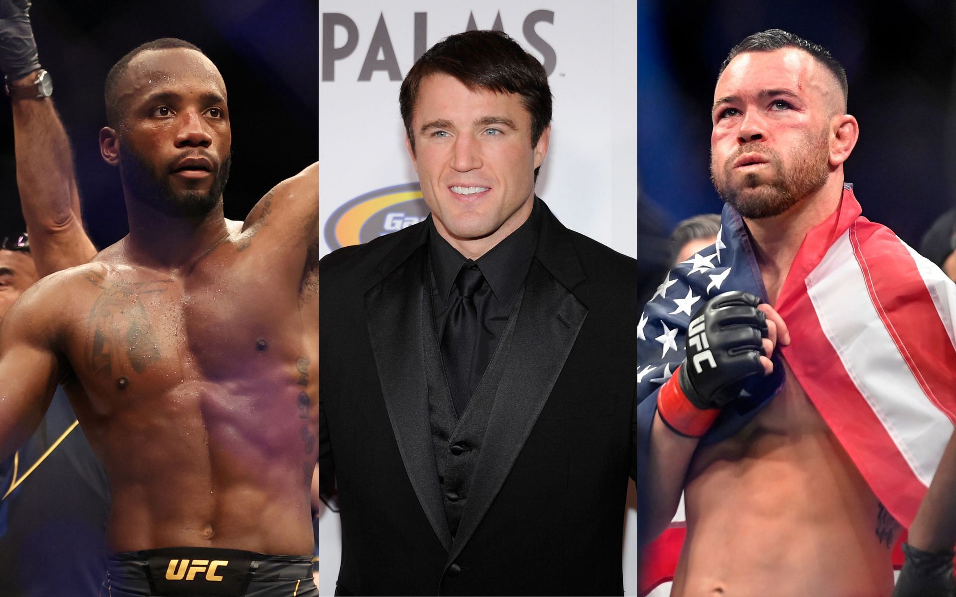 Leon Edwards (Left), Chael Sonnen (Middle), and Colby Covington (Right)
