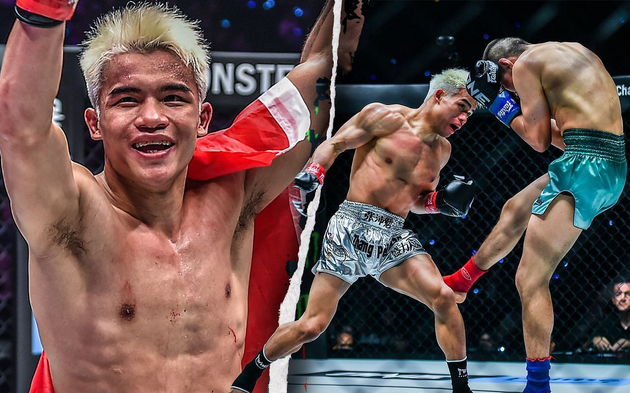 Zhang Peimian dominated Torepchi Dongak in their strawweight kickboxing bout. | Photo by ONE Championship
