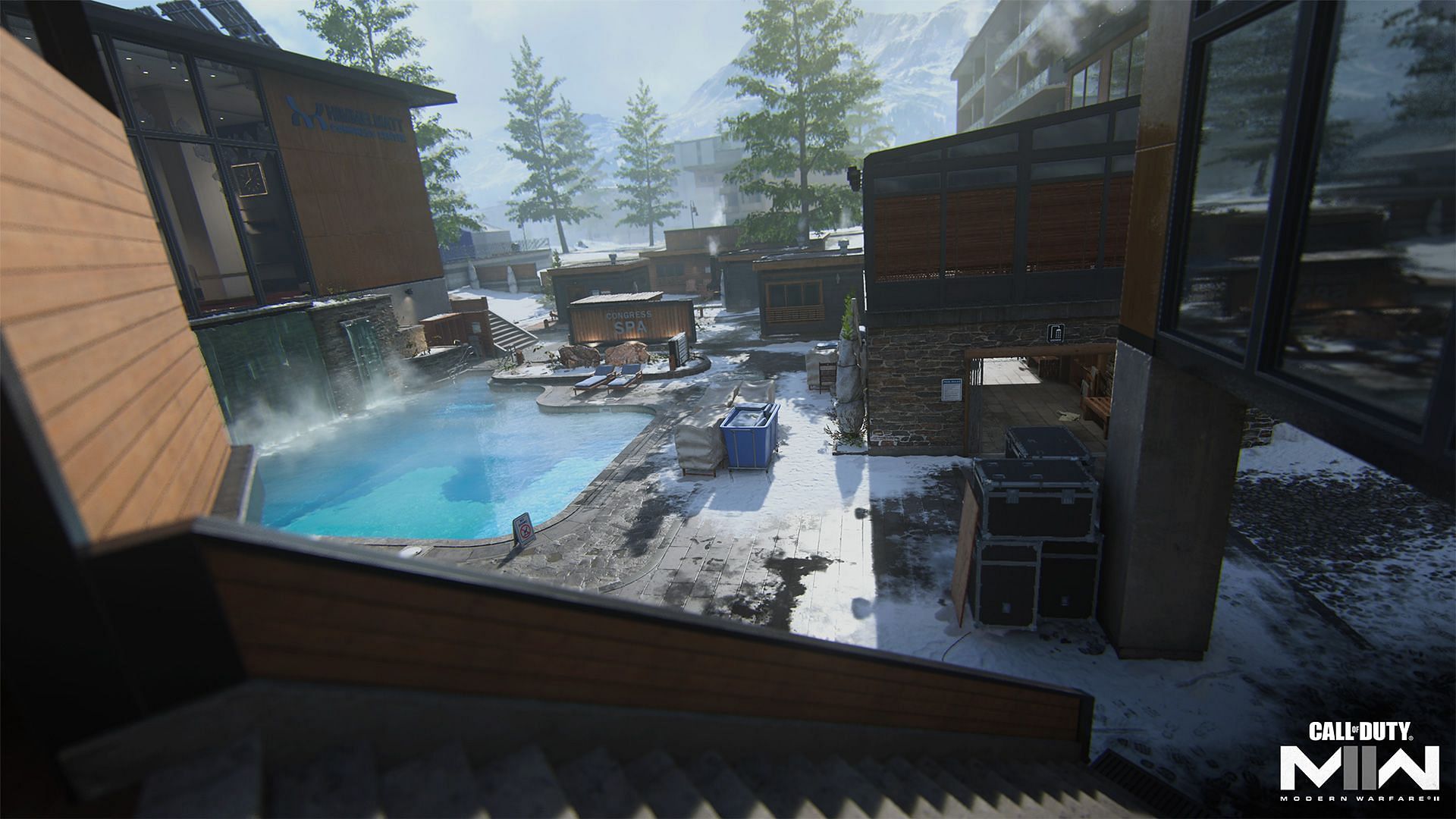 The Pool and Sauna in Modern Warfare 2 (Image via Activision)
