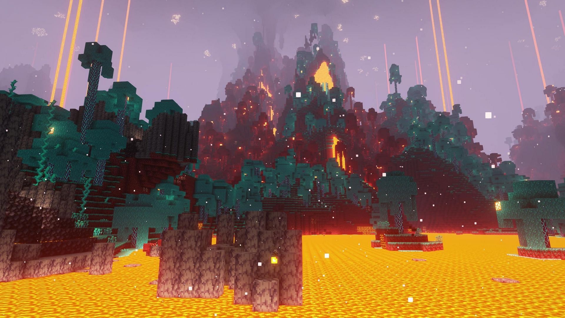 Amplified Nether drastically increases the terrain&#039;s intensity in the hellish realm of Minecraft (Image via CurseForge)