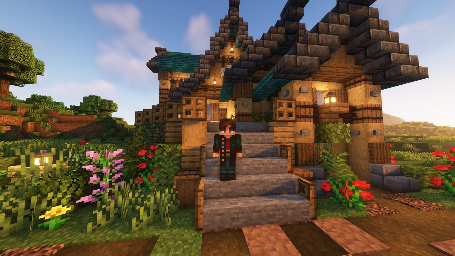 A fantasy house in the game (Image via Mojang)