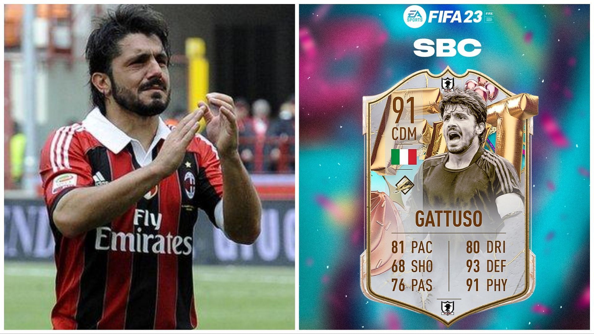 FUT Birthday Icon Gattuso has been leaked (Images via Getty and Twitter/FUT Sheriff)