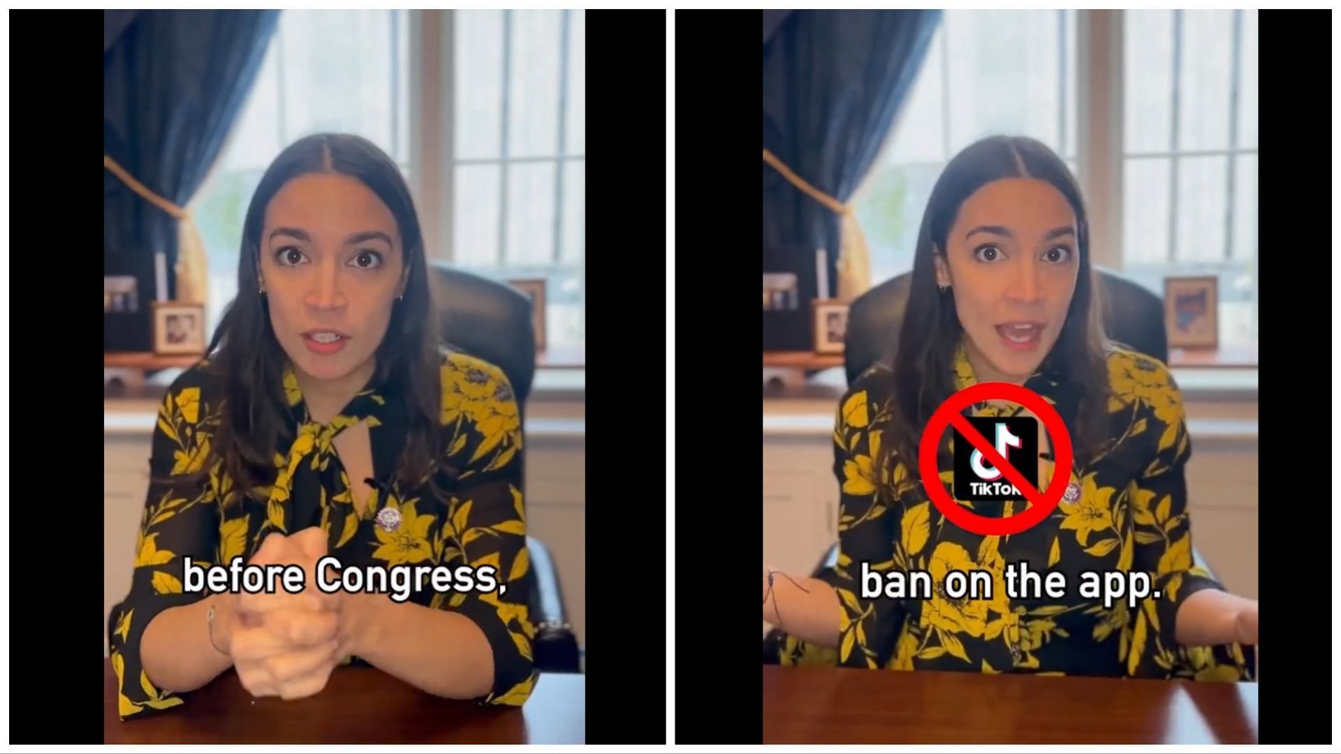 AOC argues against TikTok ban (Image via Twitter/RepAOC)