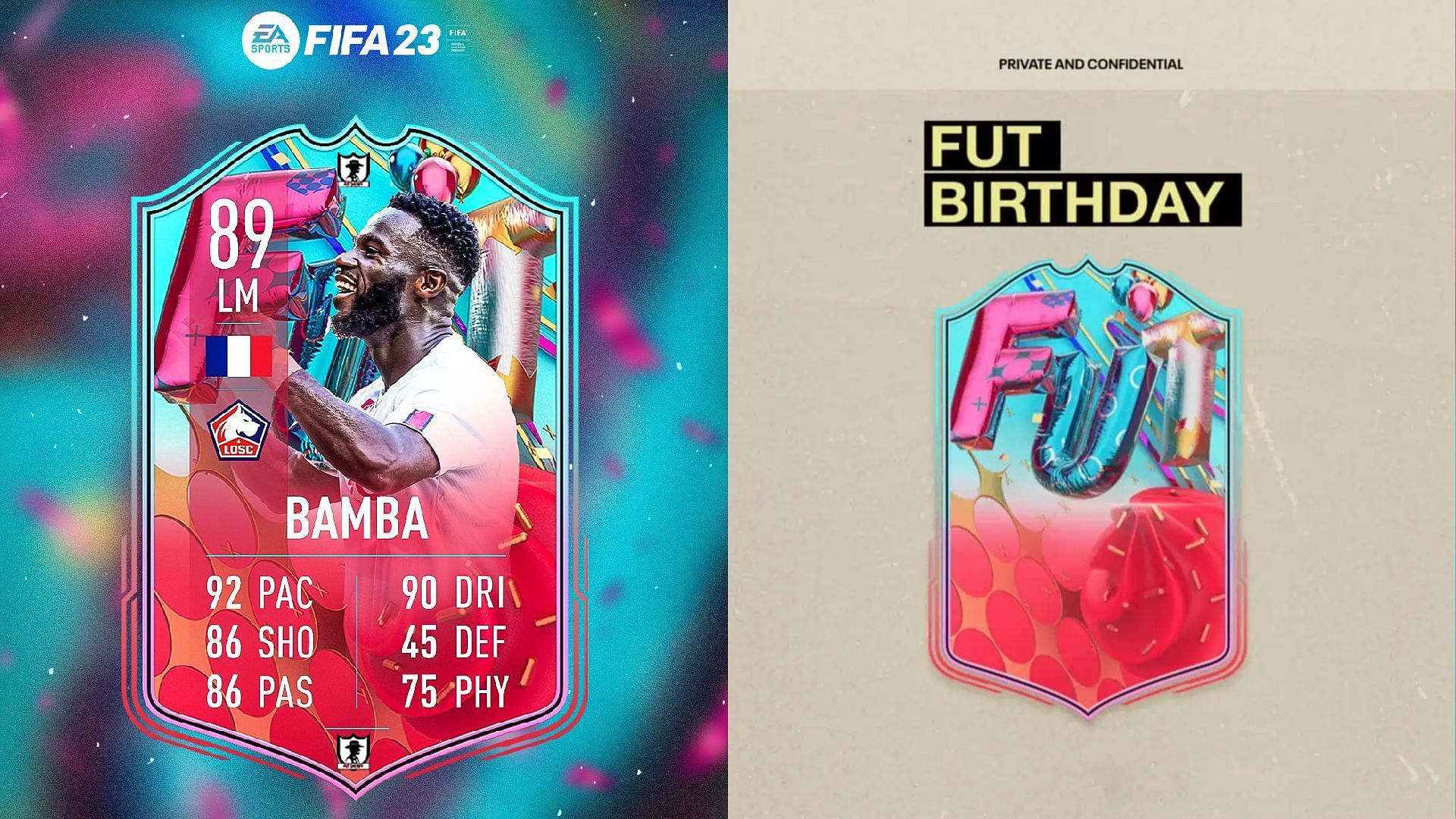 Jonathan Bamba might be coming to FIFA 23 Ultimate Team as a dedicated FUT Birthday SBC (Image via EA Sports, FUT Sheriff/Twitter)