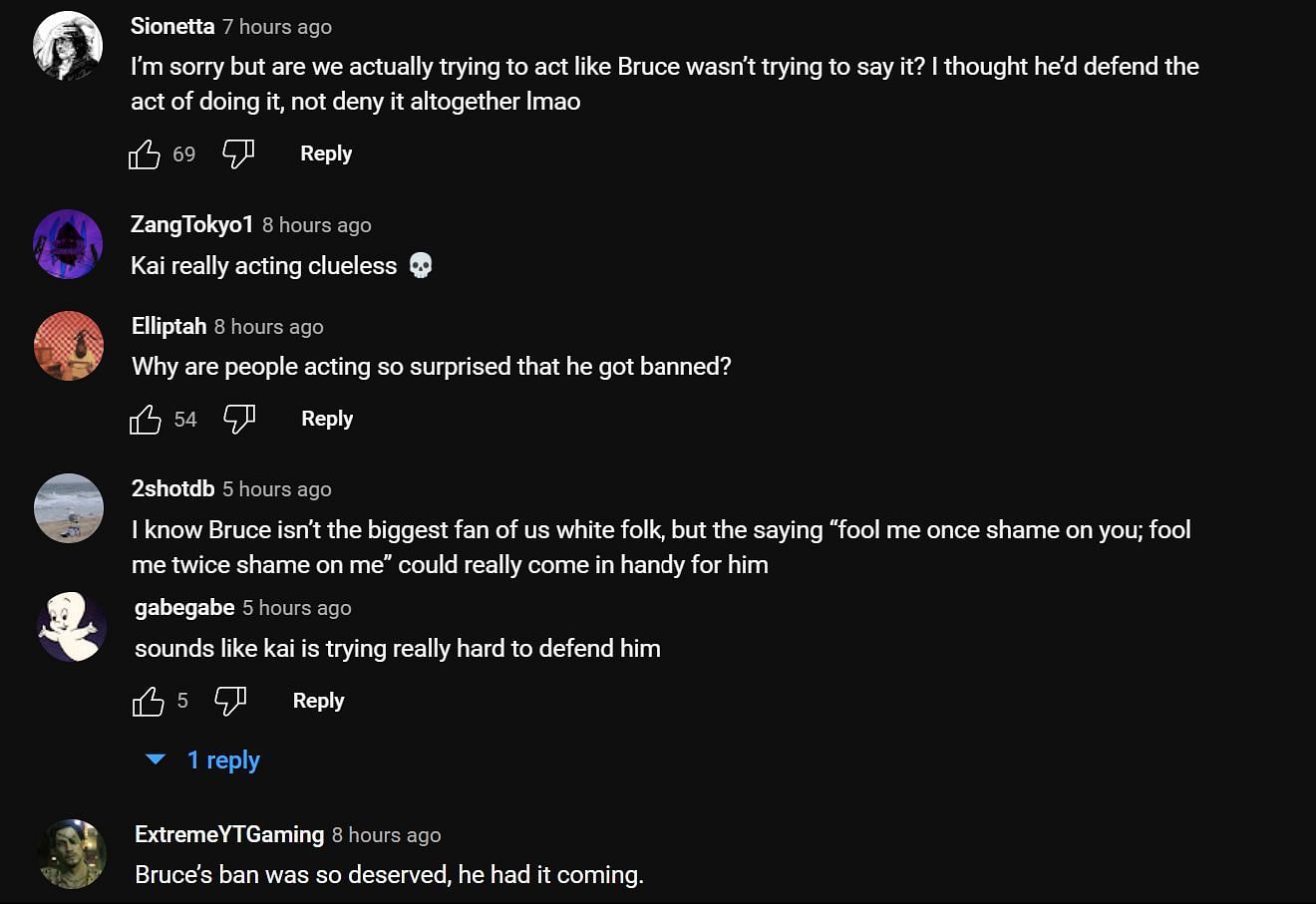Fans believe banning Bruce was the correct decision (Image via xQc Clips YouTube)