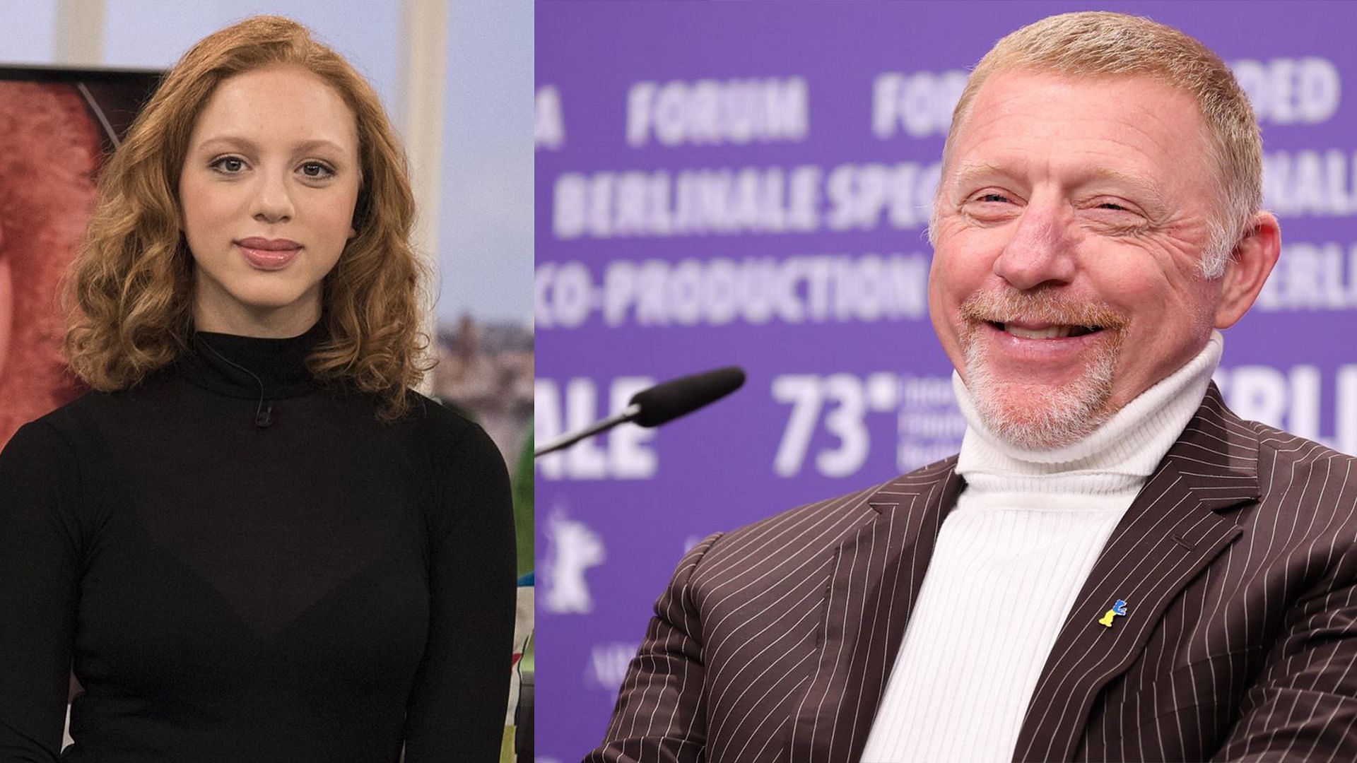 Anna Ermakova (L) and Boris Becker (R)