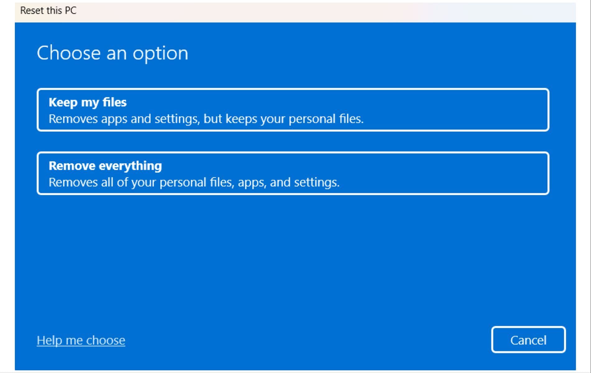 Reset your PC (Image via Microsoft)